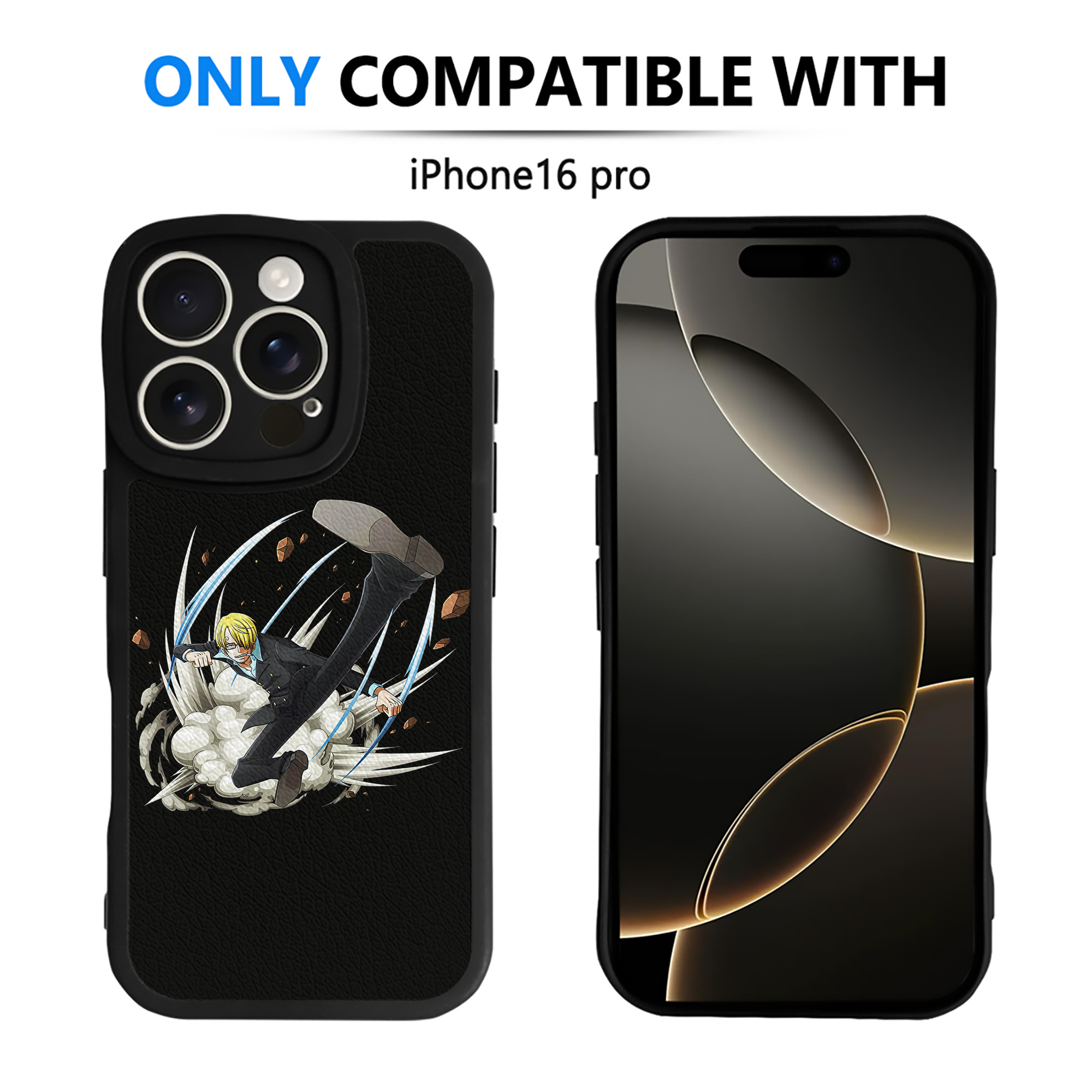 （画像用） ワンピース サンジ ONE PIECE Sanji 【iPhone 16シリーズ対応】シリコンスマホケース（レザー調） 材質：シリコン
